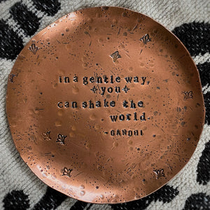 “In a Gentle Way” Stamped Copper Trinket Dish