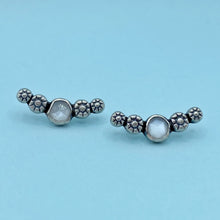 Load image into Gallery viewer, Cosmos Ear Climbers - White Moonstone / Made to Order
