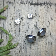 Load image into Gallery viewer, Rose Cut Rainbow Moonstone Studs / Made to Order
