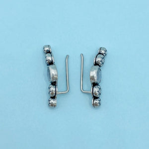Cosmos Ear Climbers - White Moonstone / Made to Order
