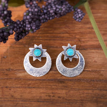 Load image into Gallery viewer, Star &amp; Moon Ear Jacket Set - Turquoise / Made to Order