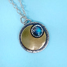 Load image into Gallery viewer, Mini Moon Necklace - Labradorite / 18” / Made to Order