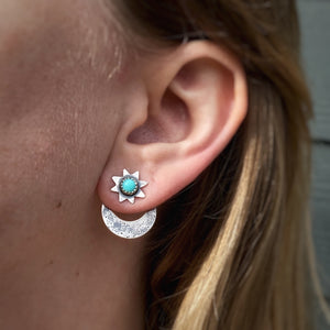 Star & Moon Ear Jacket Set - Turquoise / Made to Order