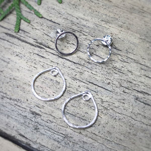 Hammered Circle Ear Jackets / Made to Order