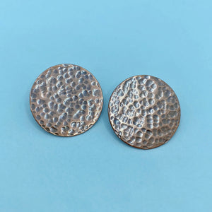 Oversized Hammered Copper Studs / Made to Order