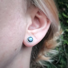 Load image into Gallery viewer, Rose Cut Rainbow Moonstone Studs / Made to Order