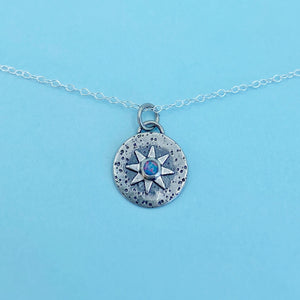Compass Necklace - Opal / 16” / Made to Order