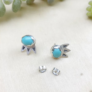 Turquoise Bloom Studs / Made to Order
