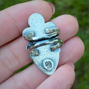 Rainbow Moonstone Cluster Ring / Size 6.5
