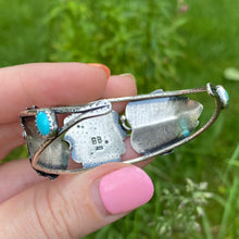 Load image into Gallery viewer, Pink Opal &amp; Turquoise Leafy Cuff