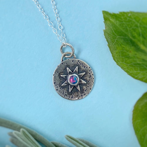 Compass Necklace - Opal / 16” / Made to Order