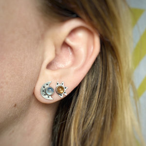 Sun & Moon Studs / Made to Order