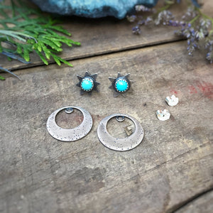 Star & Moon Ear Jacket Set - Turquoise / Made to Order