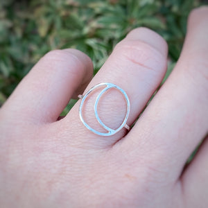 Hollow Moon Ring / Made to Order