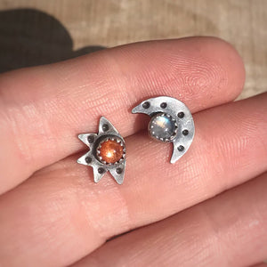 Sun & Moon Studs / Made to Order