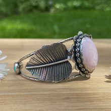 Load image into Gallery viewer, Pink Opal &amp; Turquoise Leafy Cuff