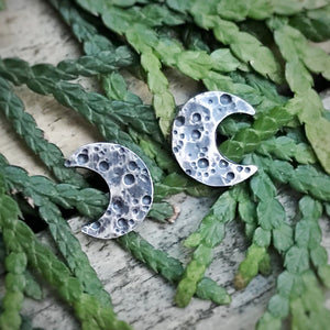 Crescent Moon Studs / Made to Order