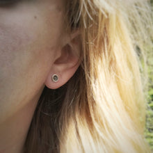 Load image into Gallery viewer, Stamped Evil Eye Studs / Made to Order