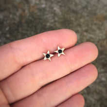 Load image into Gallery viewer, Black Onyx &amp; Brass Star Studs / Made to Order