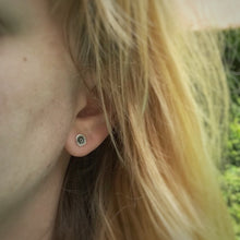 Load image into Gallery viewer, Stamped Evil Eye Studs / Made to Order
