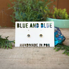 Load image into Gallery viewer, Stamped Evil Eye Studs / Made to Order