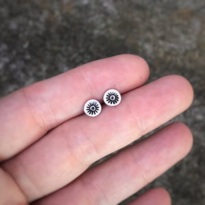 Stamped Evil Eye Studs / Made to Order