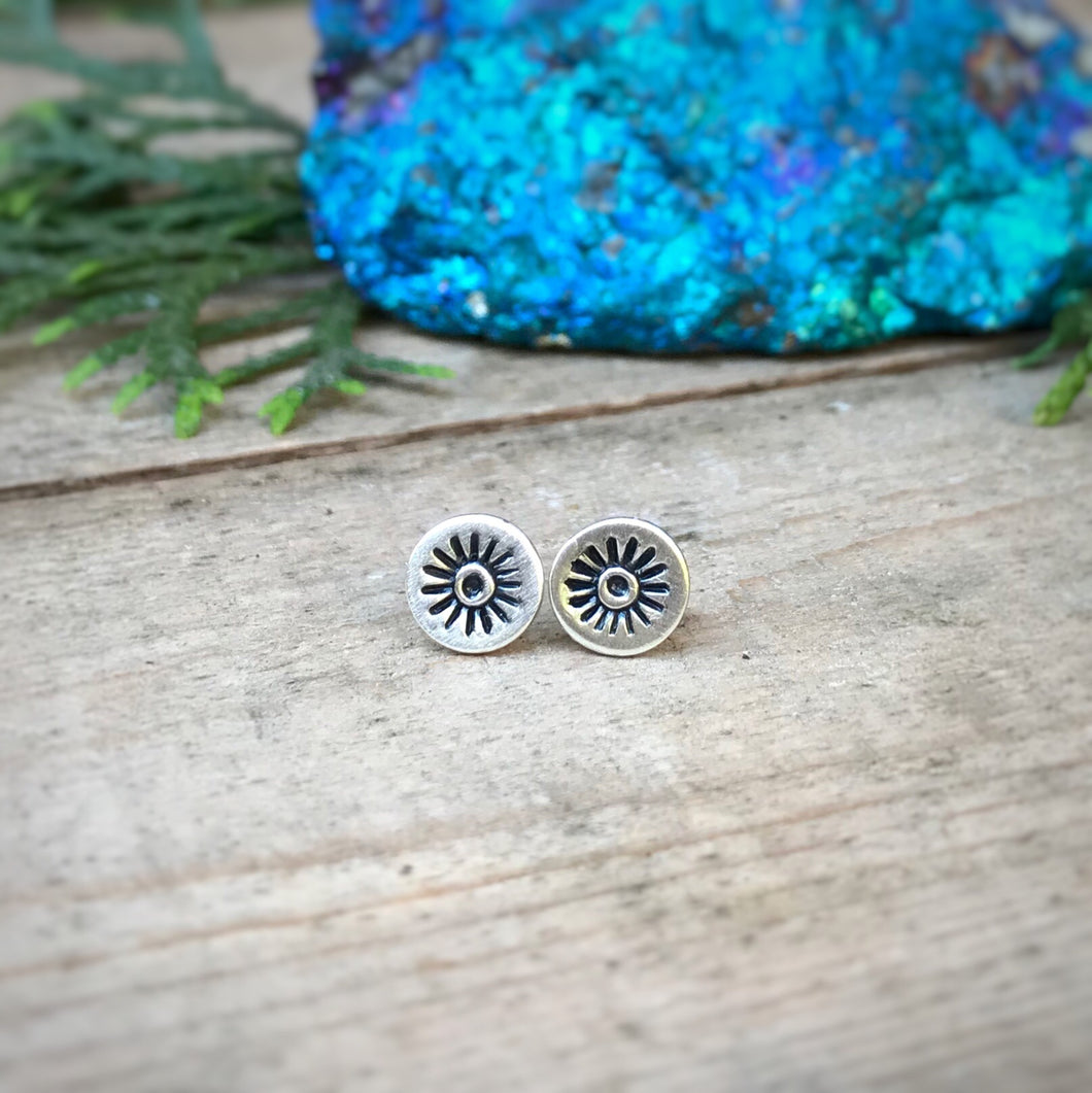 Stamped Evil Eye Studs / Made to Order