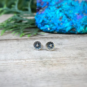 Stamped Starburst Studs / Made to Order